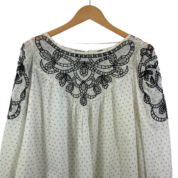 FREE PEOPLE Everything I Know Peasant Top Boho Long Sleeve Top H8 - Picture 3 of 9